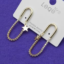 Серьги№2735 интересный дизайн со звездочками от производителя оптом.