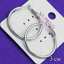 Серьги Xuping№1112 3 см кольца под серебро бижутерия Хьюпинг оптом.