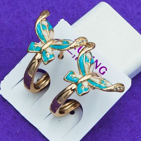 Серьги Xuping№1245 бабочки от производителя недорого оптом.