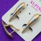 Серьги Xuping№1261 геометрической формы с напылением медзолото купить оптом