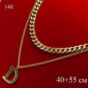 Цепочка Xuping№493 двойная крупная с буквой D ксюпинг бижутерия оптом