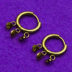 Серьги Xuping сталь№1275 на круглой застежке темное золото от производителя оптом.