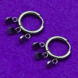 Серьги Xuping сталь№1277 на круглой застежке под серебро от производителя оптом.