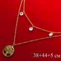 Цепочка Xuping№501 38 + 44 + 5 двойная с деревом бижутерия Харьков оптом.