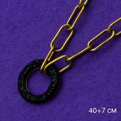 Цепочка Xuping№161. крупная цепь с черной вставкой медзолото оптом купить от производителя