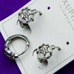 Серьги Xuping№1394 колечки со звездочками хупинг бижутерия от производителя оптом 