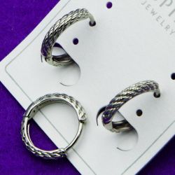Серьги Xuping№1437 белые кольца веревочка ксюпинг позолотка оптом в Украине купить
