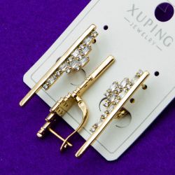 Серьги Xuping№1439 оригинальные геометрические позолотка оптом купить недорого
