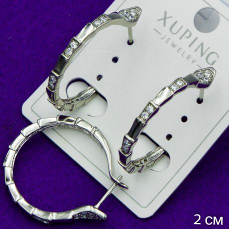 Серьги Xuping№1458 колечки с белыми цирконами медицинской золото серьги купить оптом