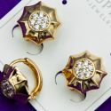 Серьги Xuping№1463 колечки со вставкой 18к медзолото оптом купить недорого ксюпинг в интернет магазине
