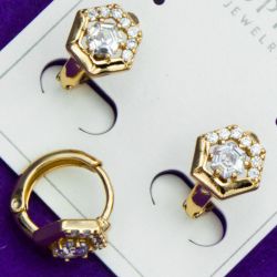 Серьги Xuping№1464 колечки со вставкой 18к медзолото оптом купить недорого ксюпинг в интернет магазине