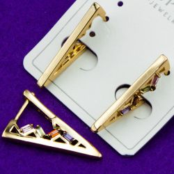 Серьги Xuping№1483 геометрической формы изделия из медзолота купить оптом Украина