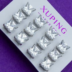 Серьги-гвоздики Xuping№1543 циркон квадратной формы купить оптом Xuping медзолото 
