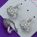Серьги Xuping№1546 малинка на белом металле с цирконами медзолото купить оптом от производителя