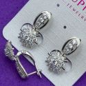 Серьги Xuping№1547 малинка на белом металле с цирконами медзолото купить оптом от производителя