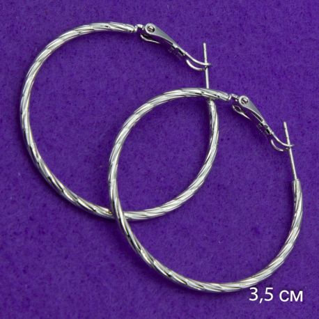 Серьги Xuping№1550 кольца 3.5D закрученные ксюпинг бижутерия оптом купить