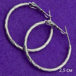 Серьги Xuping№1551 кольца 2.5D закрученные ксюпинг бижутерия оптом купить