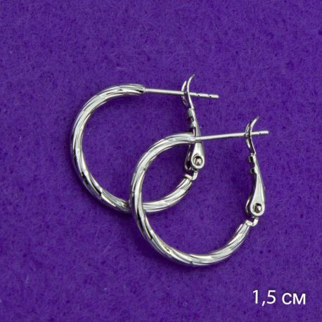 Серьги Xuping№1552 кольца 1.5D закрученные ксюпинг бижутерия оптом купить