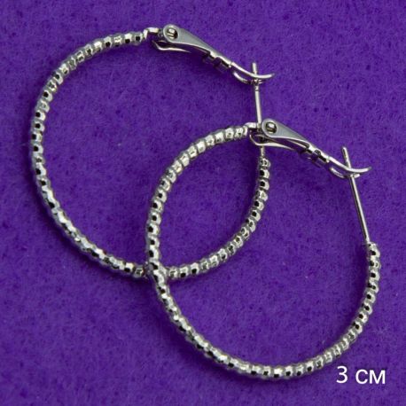 Серьги Xuping№1554 кольца 3.5D закрученные ксюпинг бижутерия оптом купить