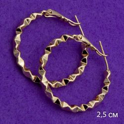 Серьги Xuping№1557 кольца 2.5D закрученные ксюпинг бижутерия оптом купить