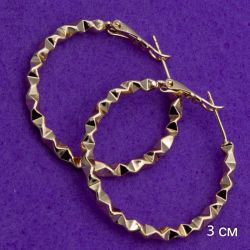 Серьги Xuping№1559 кольца 3.5D закрученные ксюпинг бижутерия оптом купить