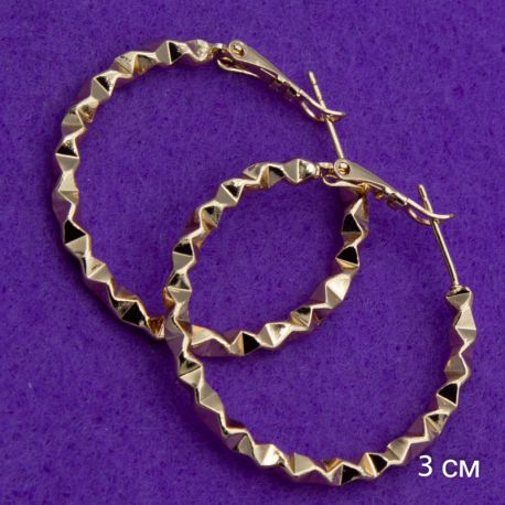 Серьги Xuping№1559 кольца 3.5D закрученные ксюпинг бижутерия оптом купить