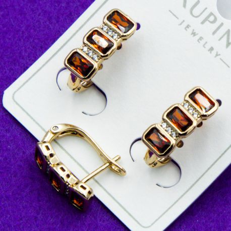 Серьги Xuping№1570 с красными цирконами интернет магазин xuping позолотка опт в Украине
