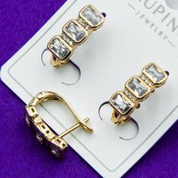 Серьги Xuping№1571 с белыми цирконами интернет магазин xuping позолотка опт в Украине
