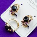 Серьги Xuping№1572 жучек с черным цирконом интернет магазин xuping позолотка опт в Украине