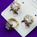 Серьги Xuping№1592 белый квадратный циркон в обрамлении медицинское золото оптом купить от производителя 