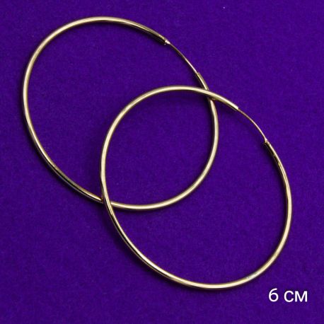 Серьги Xuping№1616 D-6см гладкие кольца медичне золото купити оптом вид виробника Украина Харьков