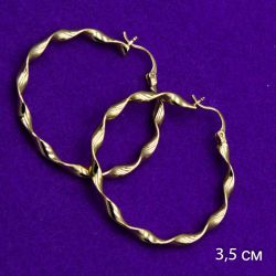 Серьги Xuping№1623 D-3.5см закрученные кольца медичне золото купити оптом вид виробника Украина Харьков