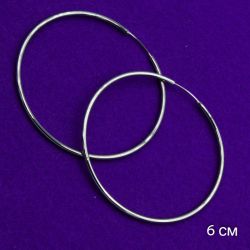 Серьги Xuping№1624 D-6см гладкие под серебро кольца медичне золото купити оптом вид виробника Украина Харьков