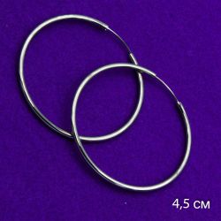 Серьги Xuping№1625 D-4.5см гладкие под серебро кольца медичне золото купити оптом вид виробника Украина Харьков