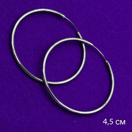 Серьги Xuping№1625 D-4.5см гладкие под серебро кольца медичне золото купити оптом вид виробника Украина Харьков