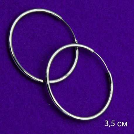Серьги Xuping№1626 D-3.5см гладкие под серебро кольца медичне золото купити оптом вид виробника Украина Харьков