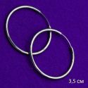 Серьги Xuping№1626 D-3.5см гладкие под серебро кольца медичне золото купити оптом вид виробника Украина Харьков