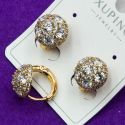 Сережки Xuping№1635 кружечки с белыми циркончиками медзолото оптом купити вид виробника бiжумаркет позолотка