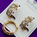 Серьги Xuping№1653 дорожка с белыми цирконами куплю медицинское золото оптом ксюпинг