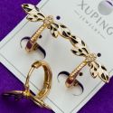 Серьги Xuping№1678 стрекоза с яркими крыльями медицинское золото куплю оптом позолотка