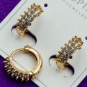 Серьги Xuping№1690 белые дорожки с белыми цирконами медицинское золото купить оптом недорого бижумаркет