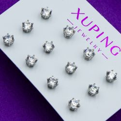 Гвоздики Xuping№1709 цена за 6 пар с белым цирконом куплю ксюпинг оптом позолотка бижумаркет