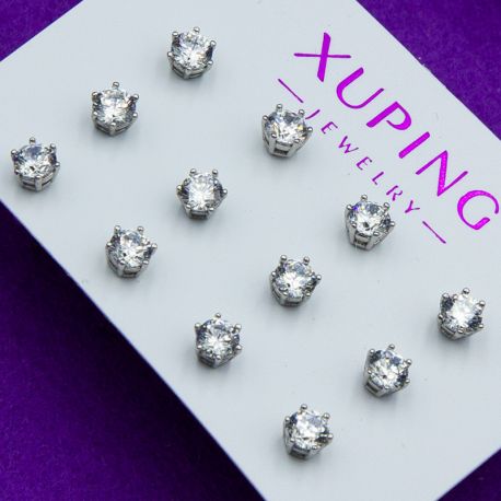 Гвоздики Xuping№1709 цена за 6 пар с белым цирконом куплю ксюпинг оптом позолотка бижумаркет