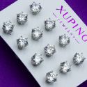 Гвоздики Xuping№1711 цена за 6 пар с белым цирконом куплю ксюпинг оптом позолотка бижумаркет