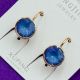 Серьги Xuping№1724 SWAROVSKI голубой на круглом замке купить оптом медзолото серьги сваровски 