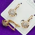 Сережки Xuping№1745 с мелкими белыми цирконами малинка куплю оптом медзолото медсплав сережки бижумаркет