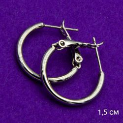 Серьги Xuping№1768 1.5см белые кольца на замке медичне золото купити оптом в интернет магазине позолотка бижумаркет