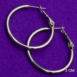 Серьги Xuping№1769 3.0см белые кольца на замке медичне золото купити оптом в интернет магазине позолотка бижумаркет