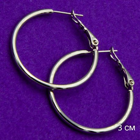 Серьги Xuping№1768 3.0см белые кольца на замке медичне золото купити оптом в интернет магазине позолотка бижумаркет