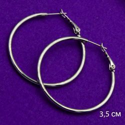 Серьги Xuping№1770 3.5см белые кольца на замке медичне золото купити оптом в интернет магазине позолотка бижумаркет